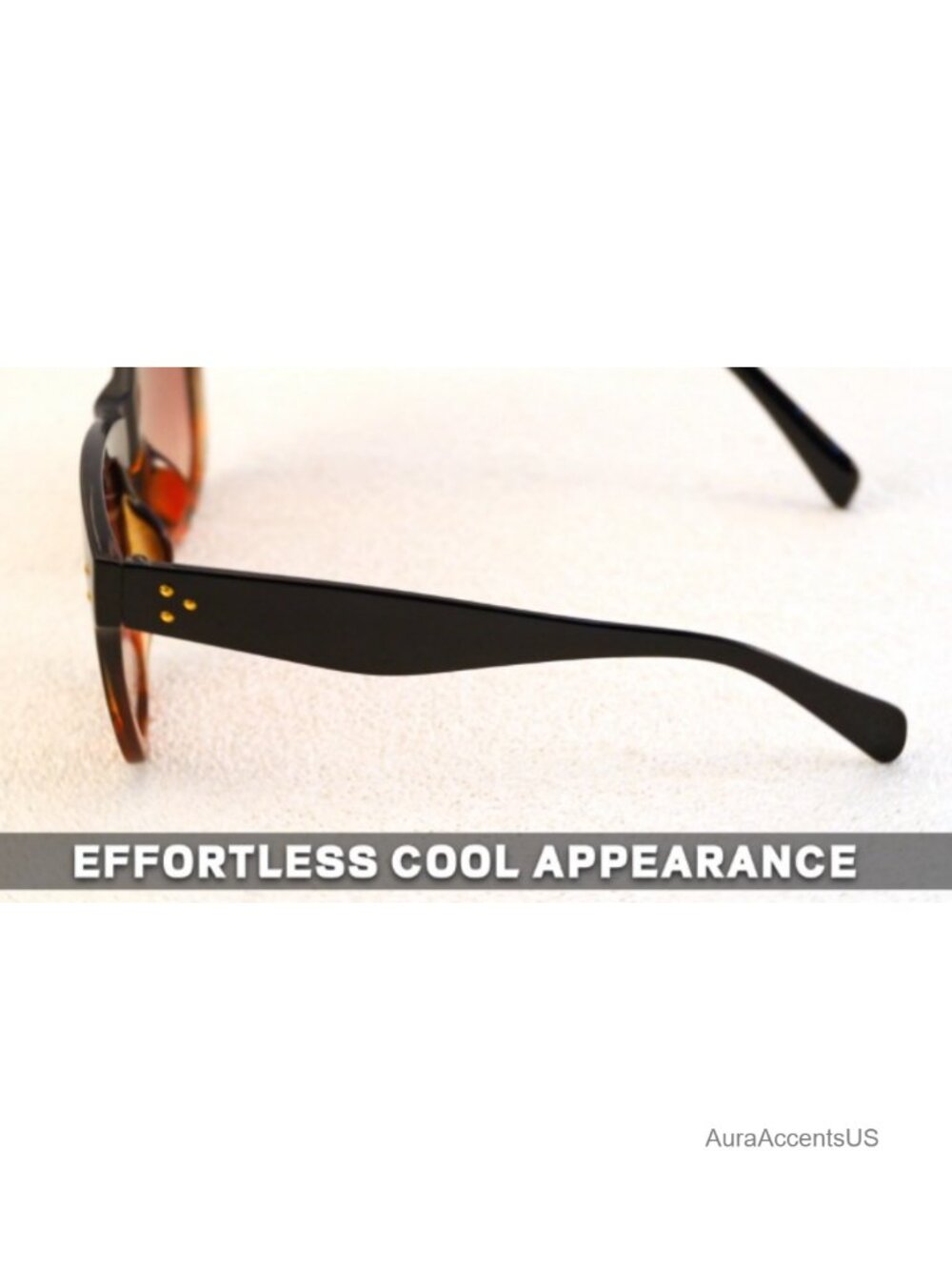 Oversized Cat Eye Sunglasses Rivet Thick Frame UV400 Gradient Lens Summer - Picture 6 of 6